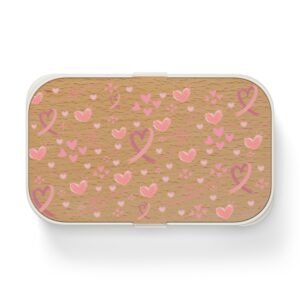 Breast Cancer Ribbon hearts Bento Lunch Box