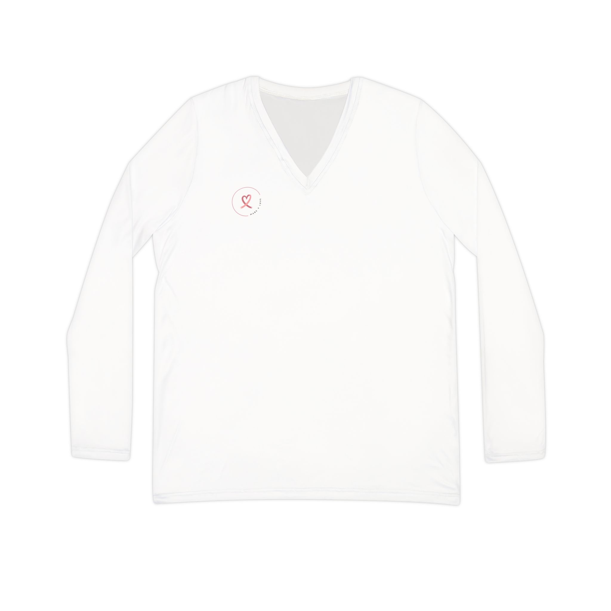Made 4 Love Breast Cancer Awareness Women's Long Sleeve V-neck Shirt - Image 2