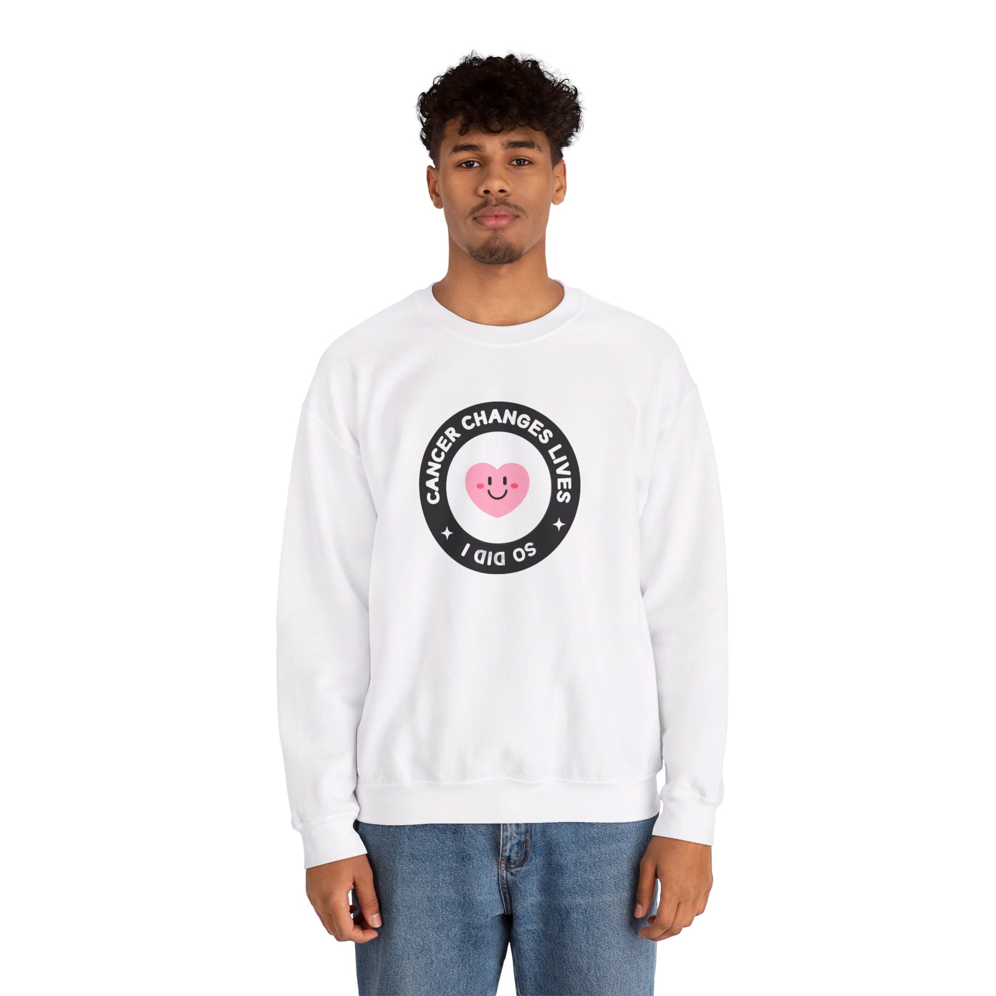 Cancer changes lives Unisex Heavy Blend™ Crewneck Sweatshirt - Image 6