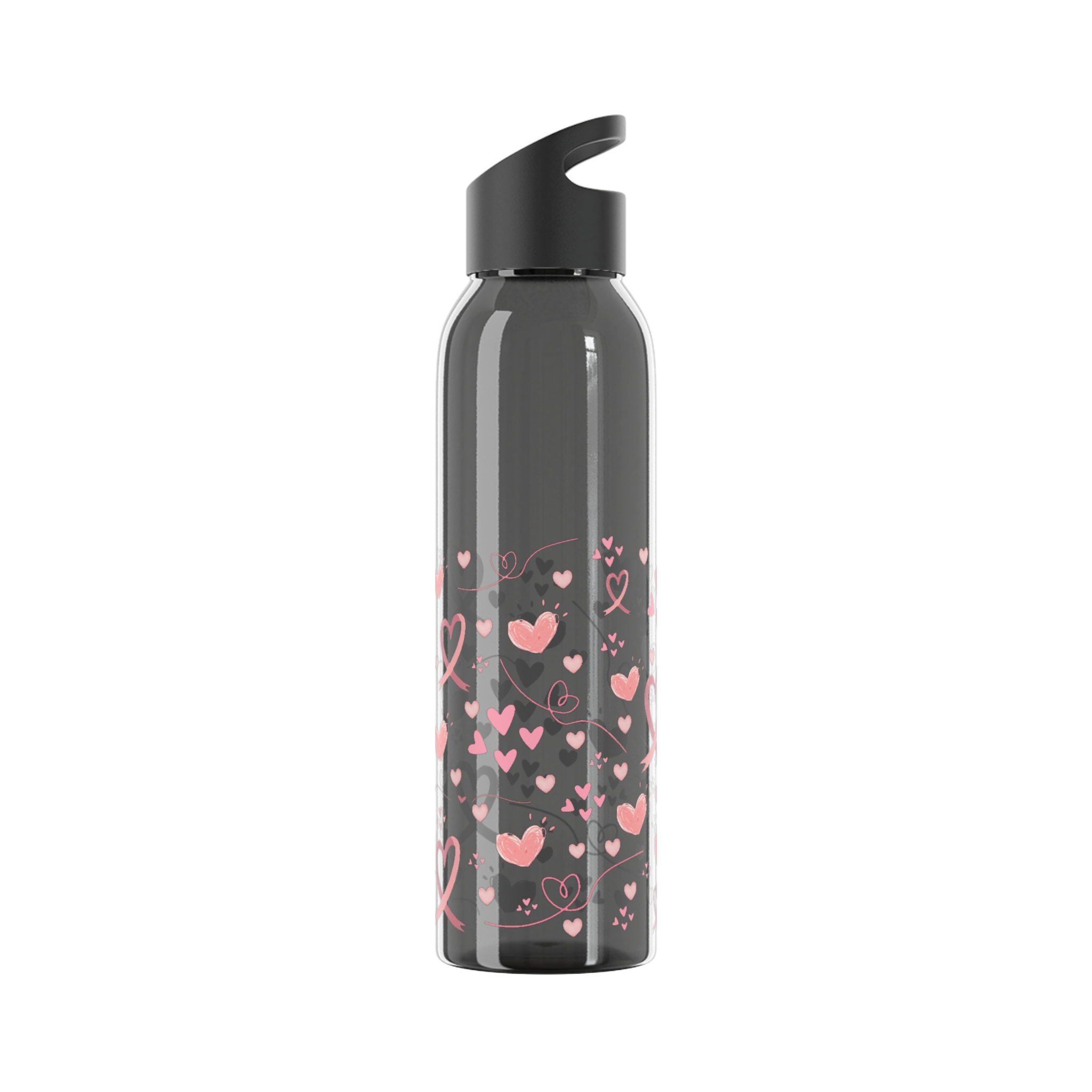 Breast Cancer Ribbon hearts Sky Water Bottle - Image 3