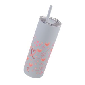 Breast Cancer Ribbon hearts Maars Maker Skinny Matte Tumbler, 20oz