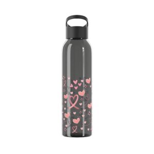 Breast Cancer Ribbon hearts Sky Water Bottle