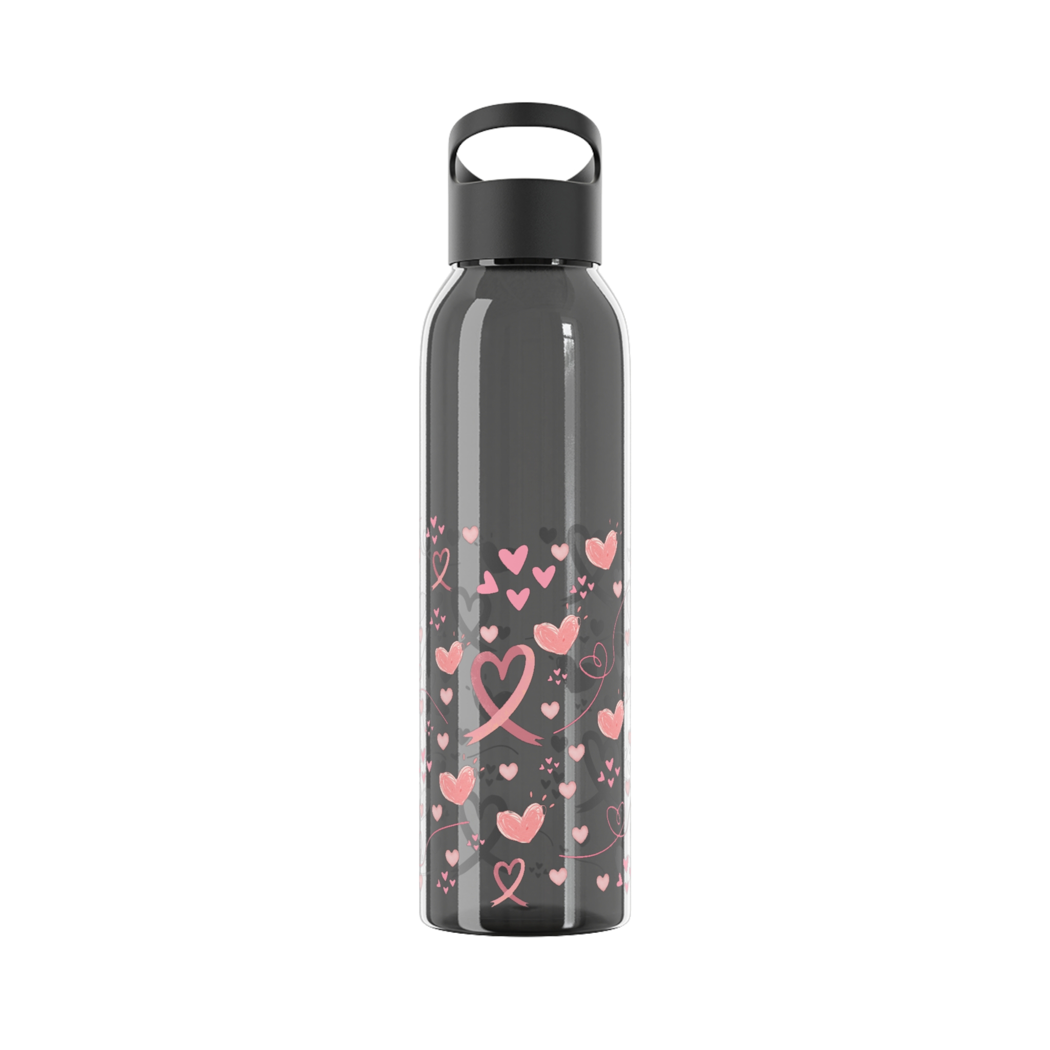 Breast Cancer Ribbon hearts Sky Water Bottle