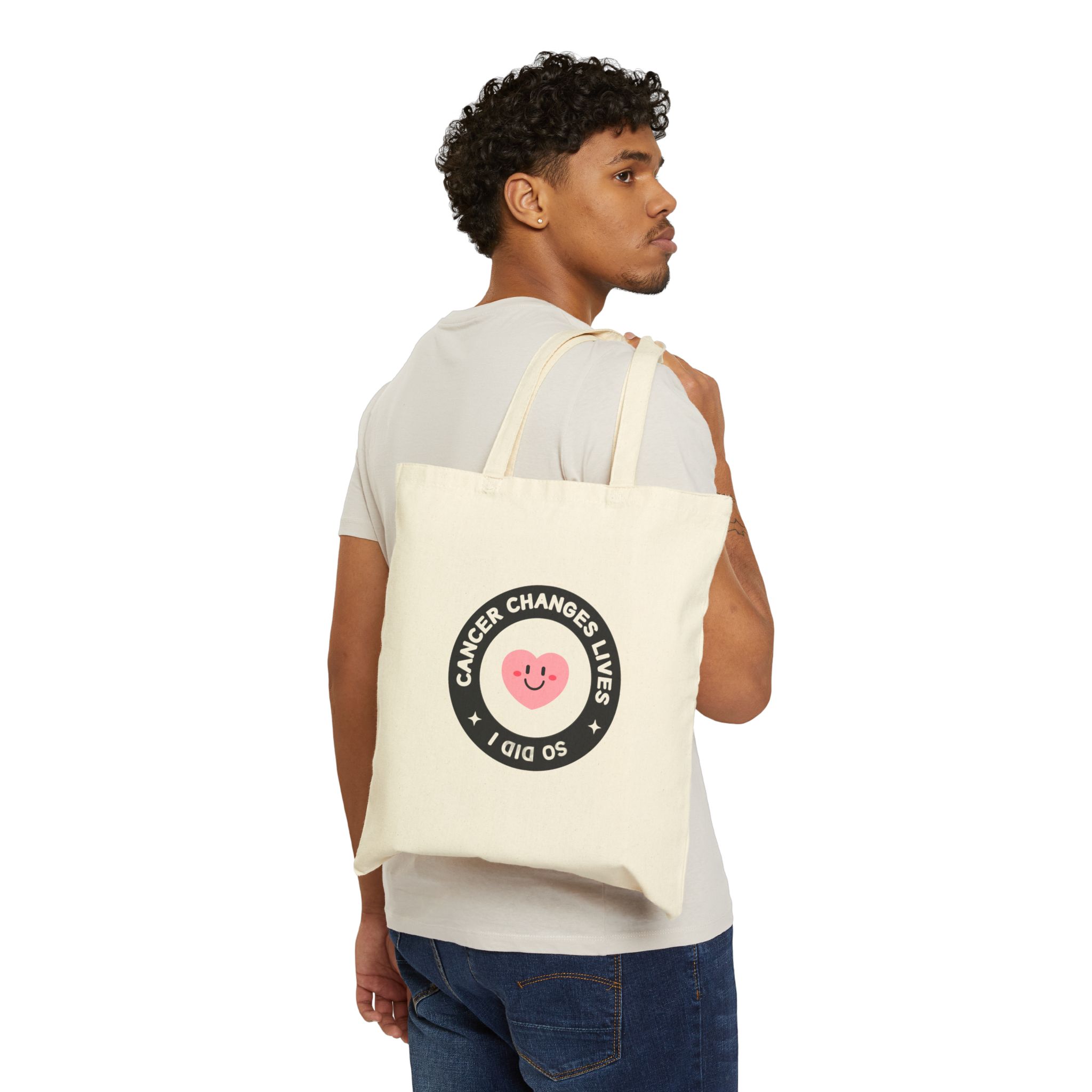 Cancer Changes Lives Cotton Canvas Tote Bag - Image 3