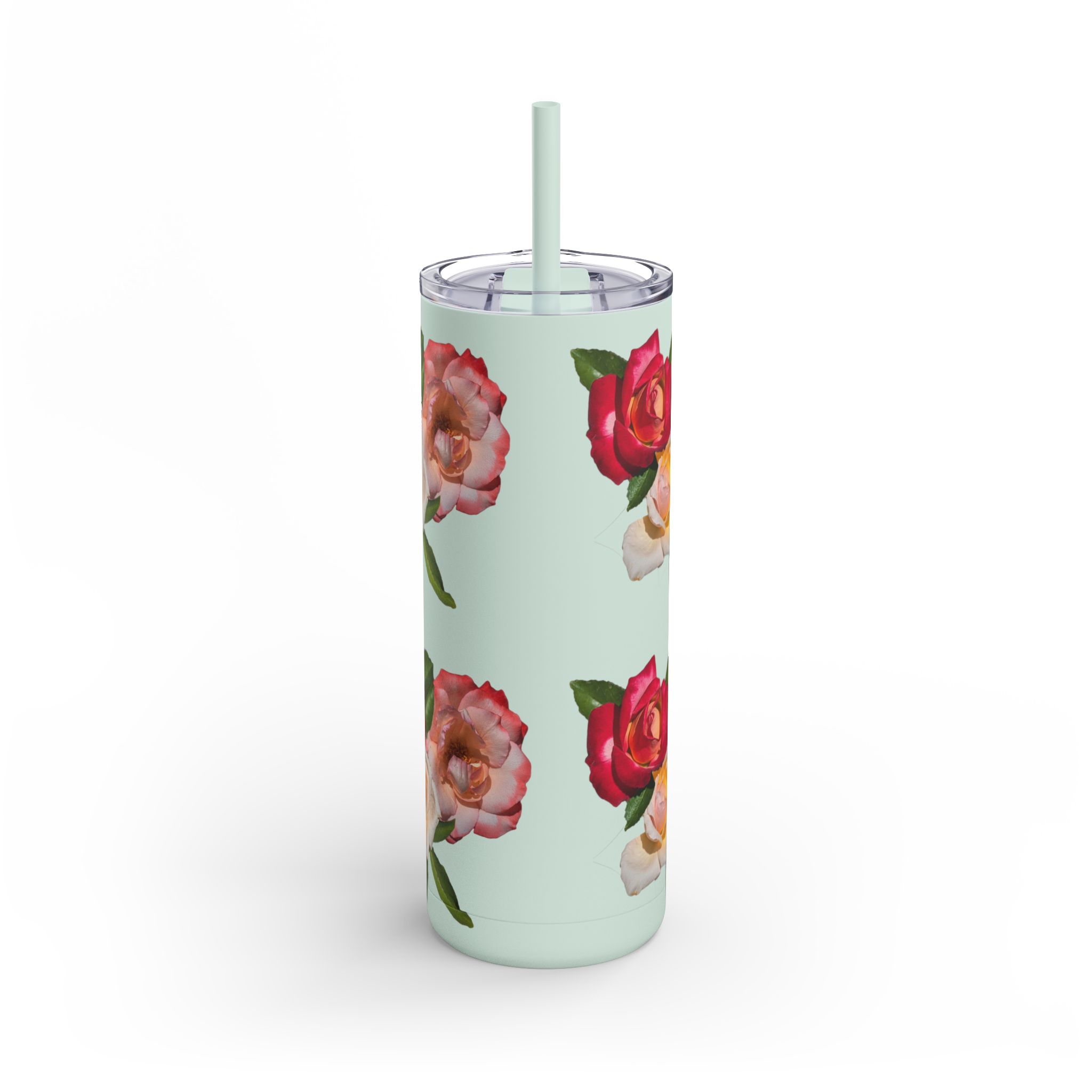 Floral Maars Matte Tumbler with Straw, 20oz