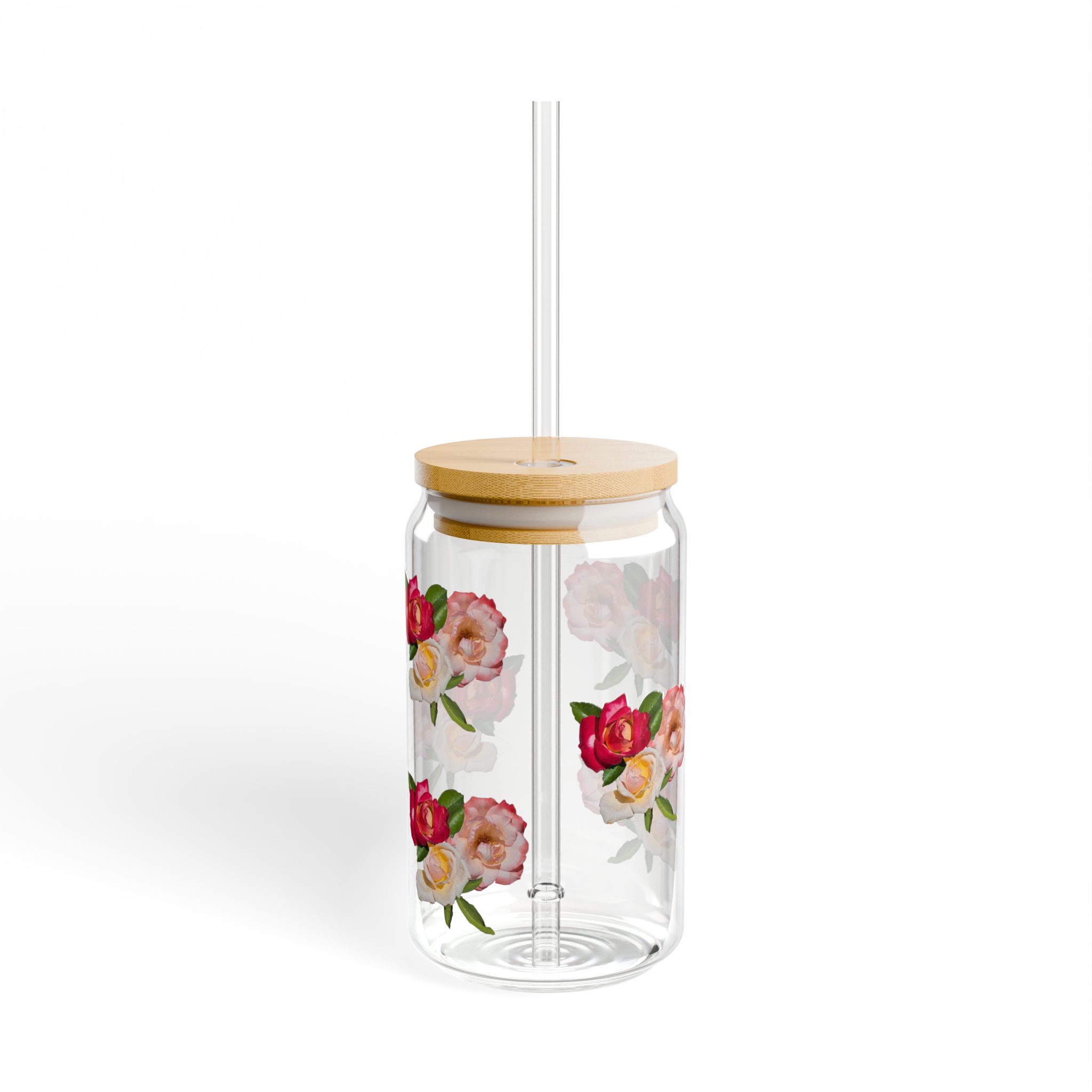 Floral Sipper Glass, 16oz