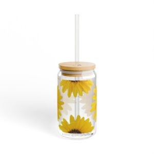 Sunflower Sipper Glass, 16oz