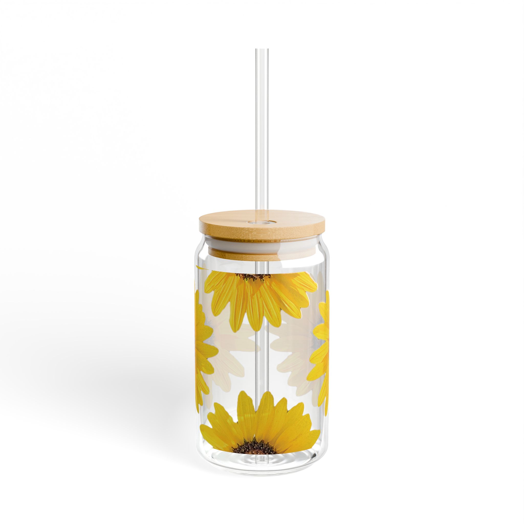 Sunflower Sipper Glass, 16oz