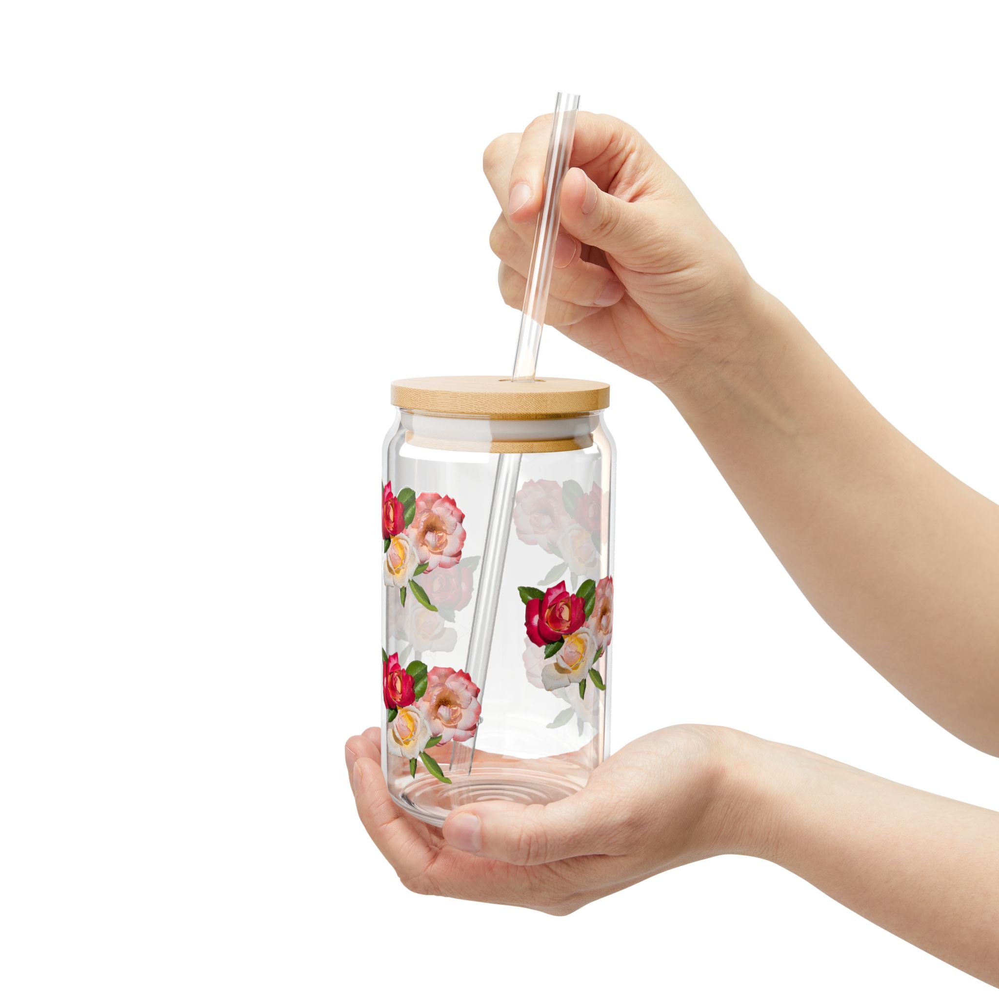 Floral Sipper Glass, 16oz - Image 4