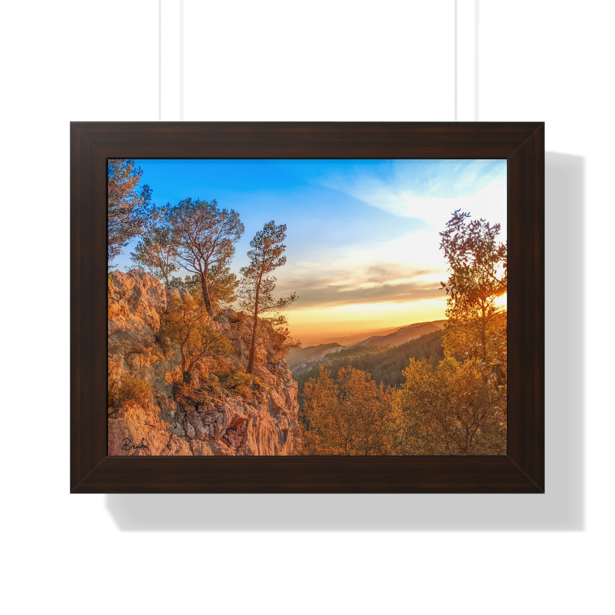 Sunrise in Serra De Tramuntana Mountains Mallorca Framed Horizontal Poster - Image 4