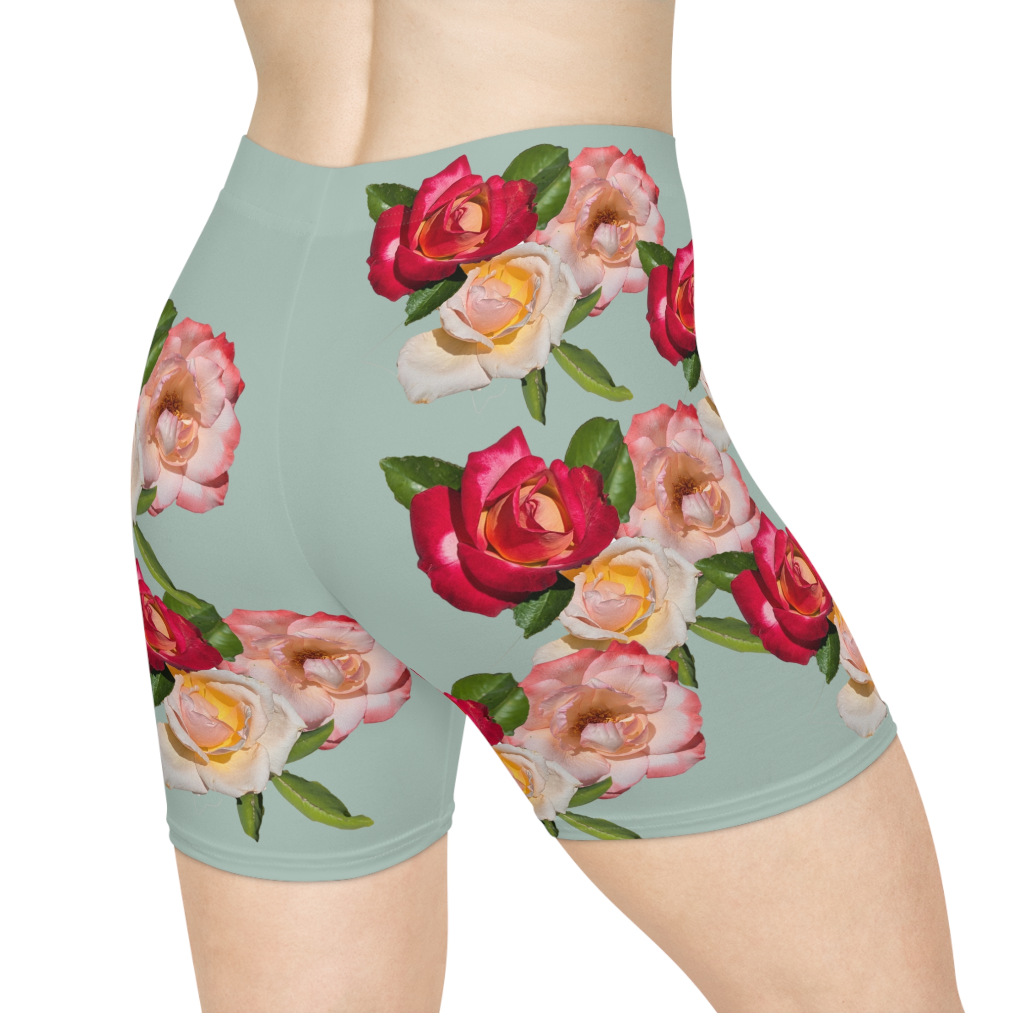 Floral Women's Biker Shorts - Image 2