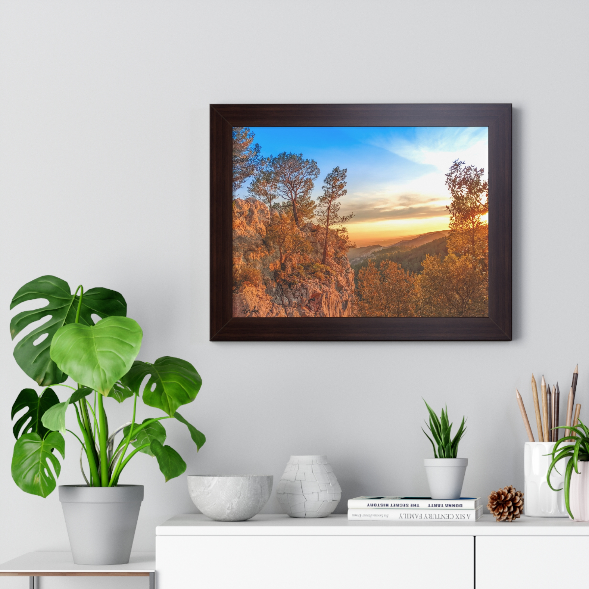 Sunrise in Serra De Tramuntana Mountains Mallorca Framed Horizontal Poster - Image 5