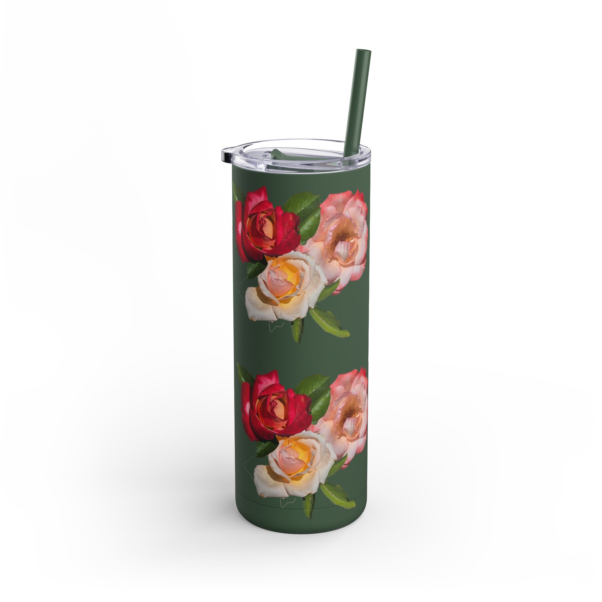 Floral Maars Matte Tumbler with Straw, 20oz - Image 4