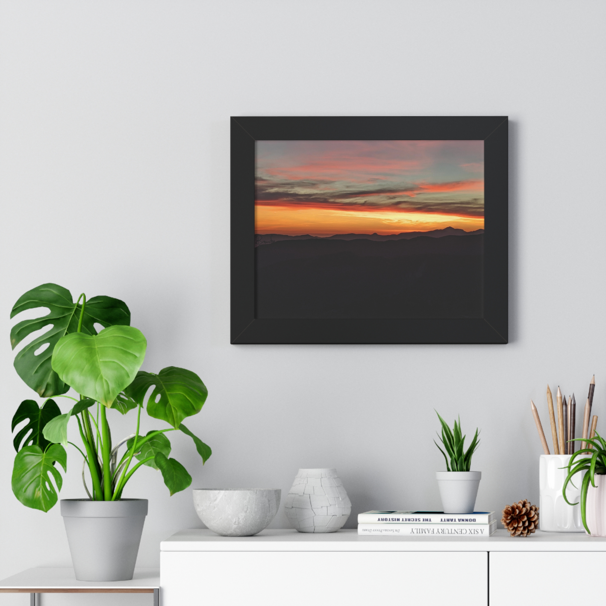 Sunset in Serra de Tramuntana Framed Horizontal Poster