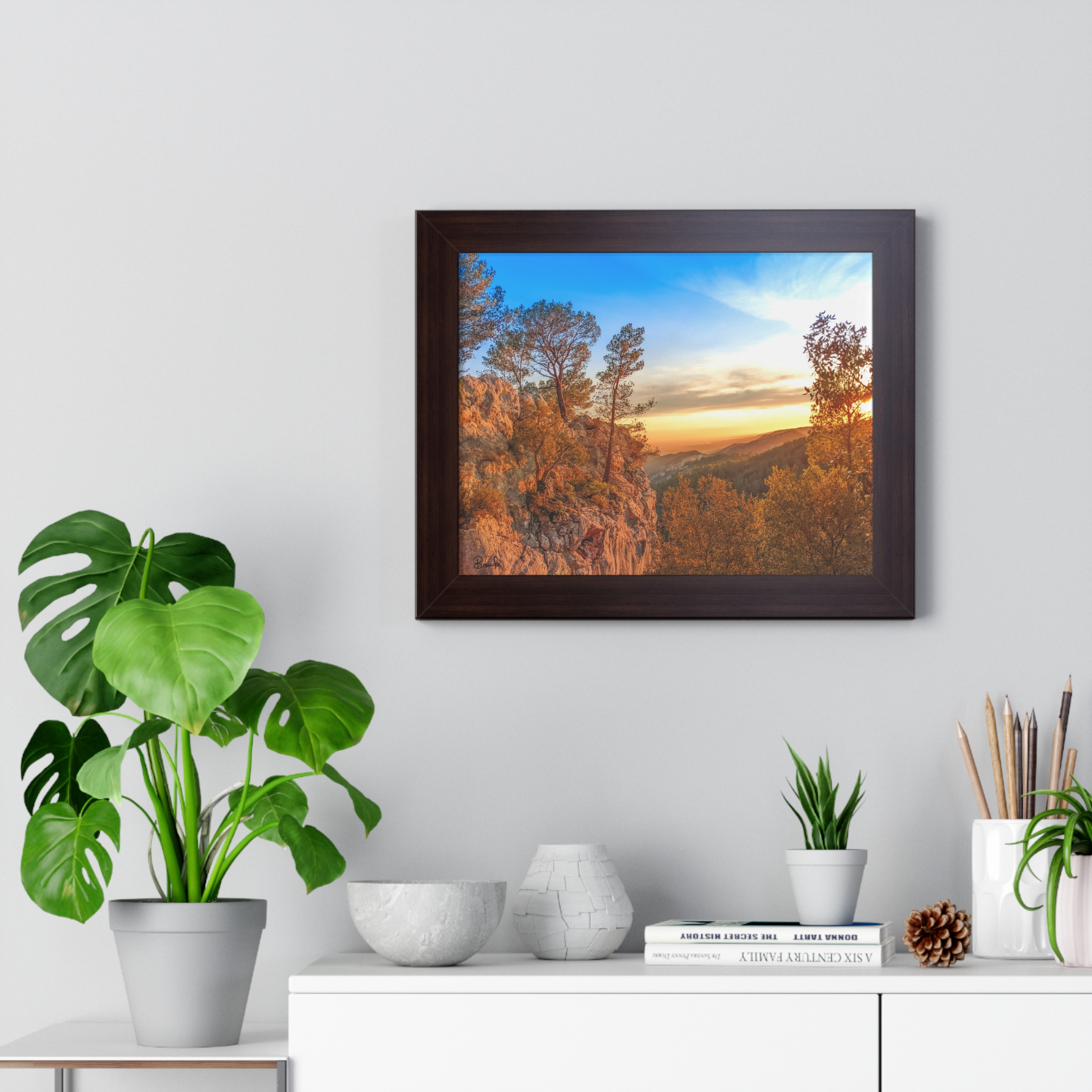 Sunrise in Serra De Tramuntana Mountains Mallorca Framed Horizontal Poster - Image 2