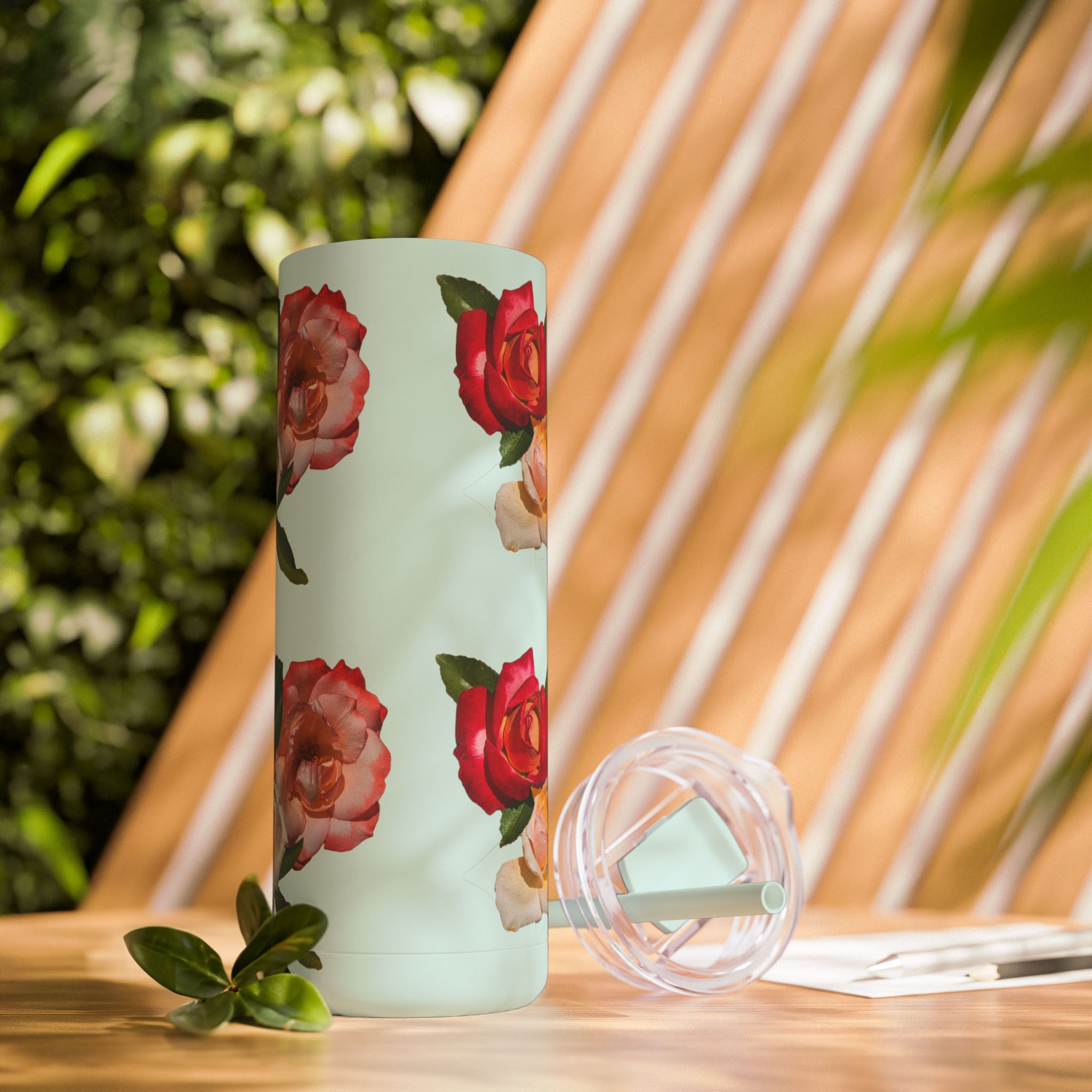 Floral Maars Matte Tumbler with Straw, 20oz - Image 2