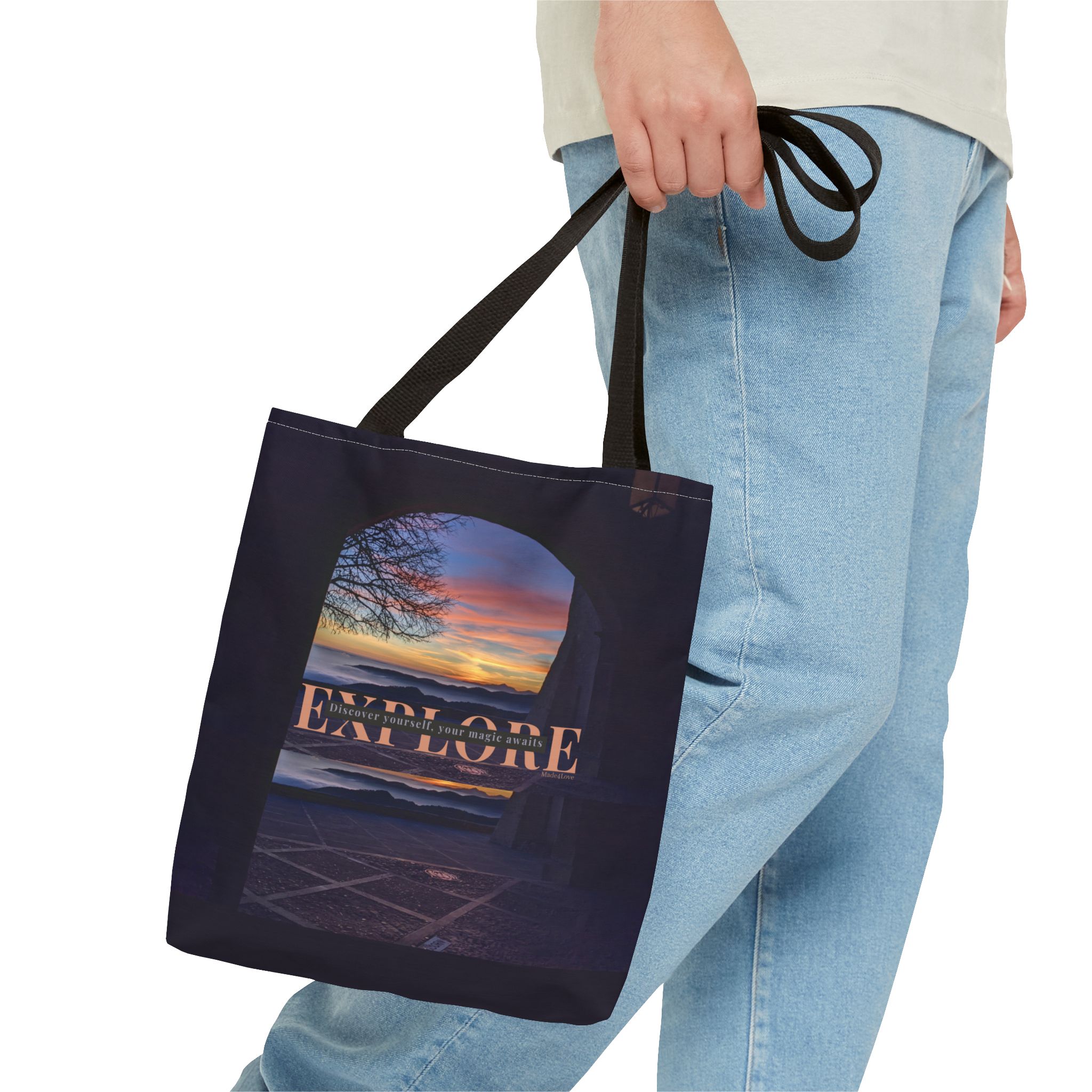 Explore Castell d'Alaró Sunset Tote Bag - Image 3