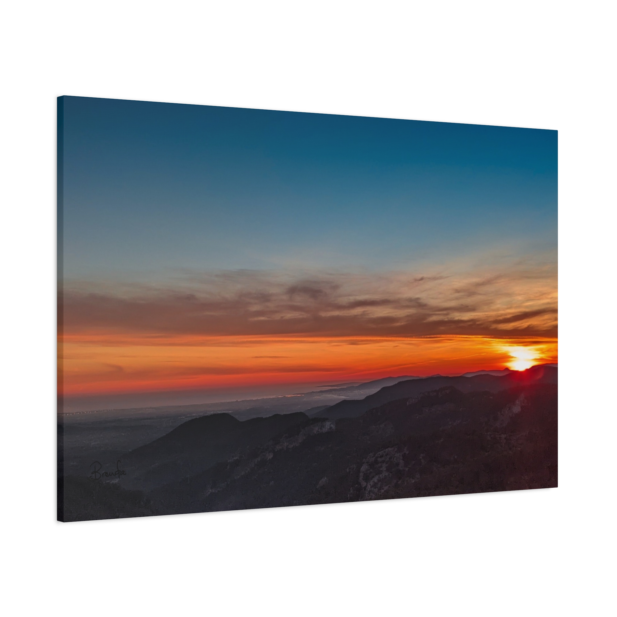 Fiery Sunset in Serra De Tramuntana Mountains on Matte canvas , Stretched, 1.25"