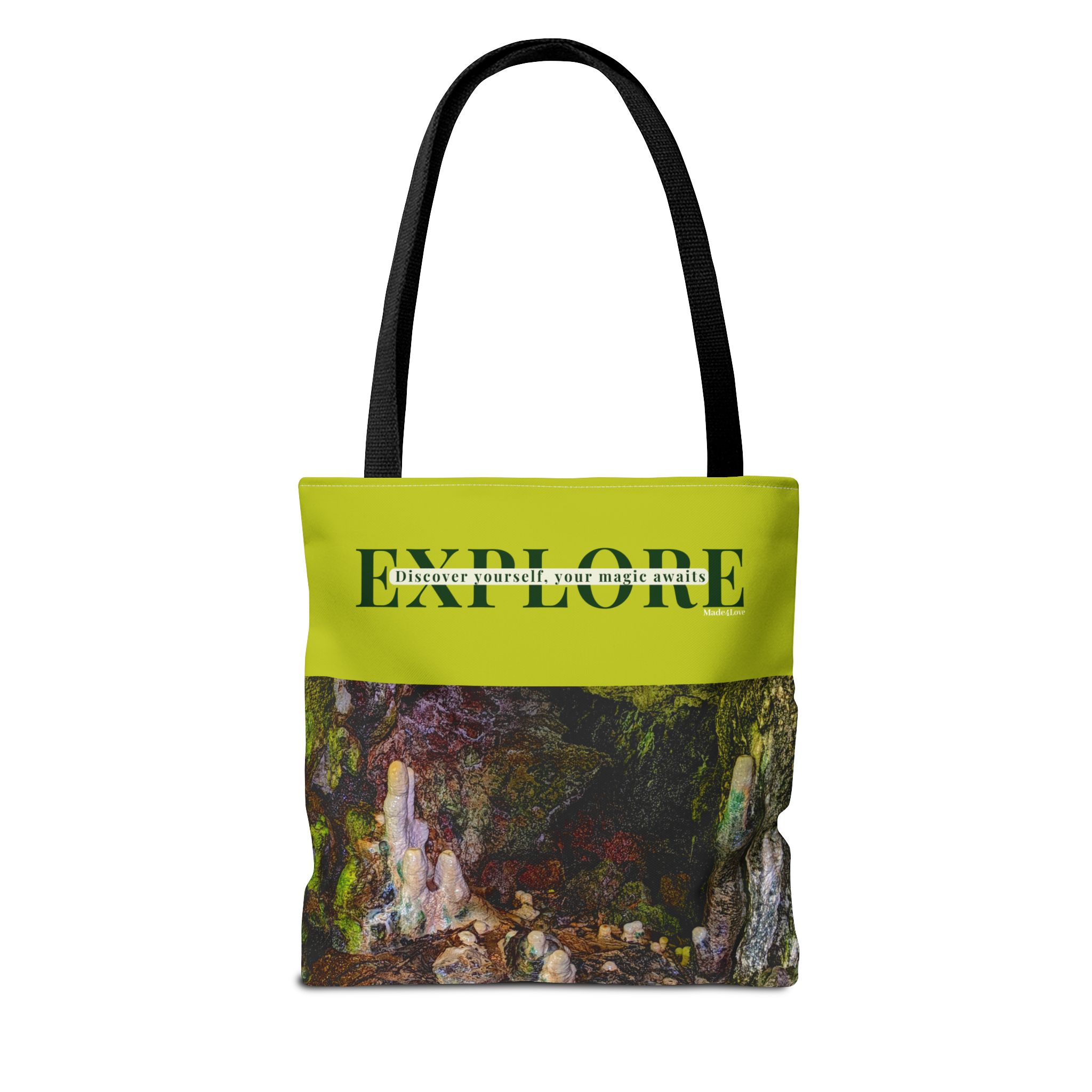 Explore Amabere Caves Pear Green Tote Bag - Image 2