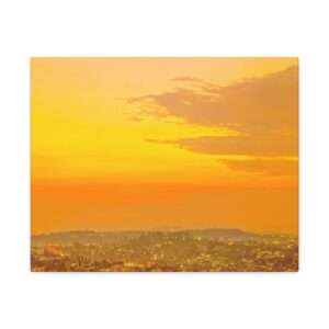 Kampala Sunset Cityscape on Matte canvas, Stretched, 1.25"