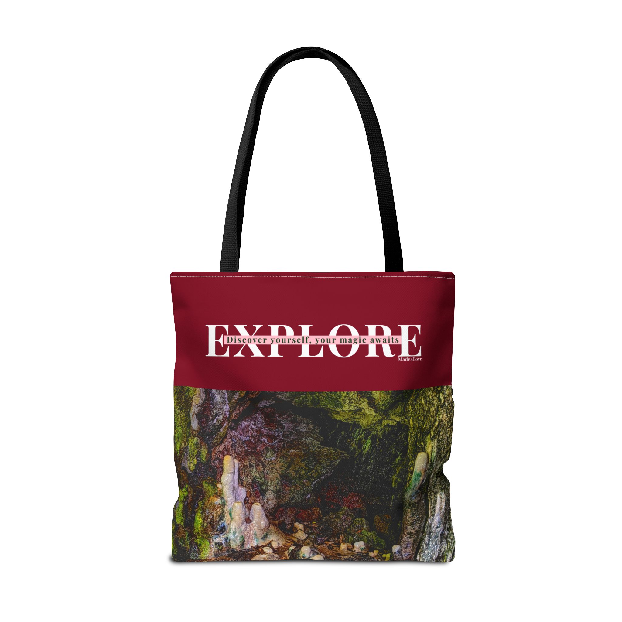 Explore Amabere Caves Burgundy Tote Bag - Image 10
