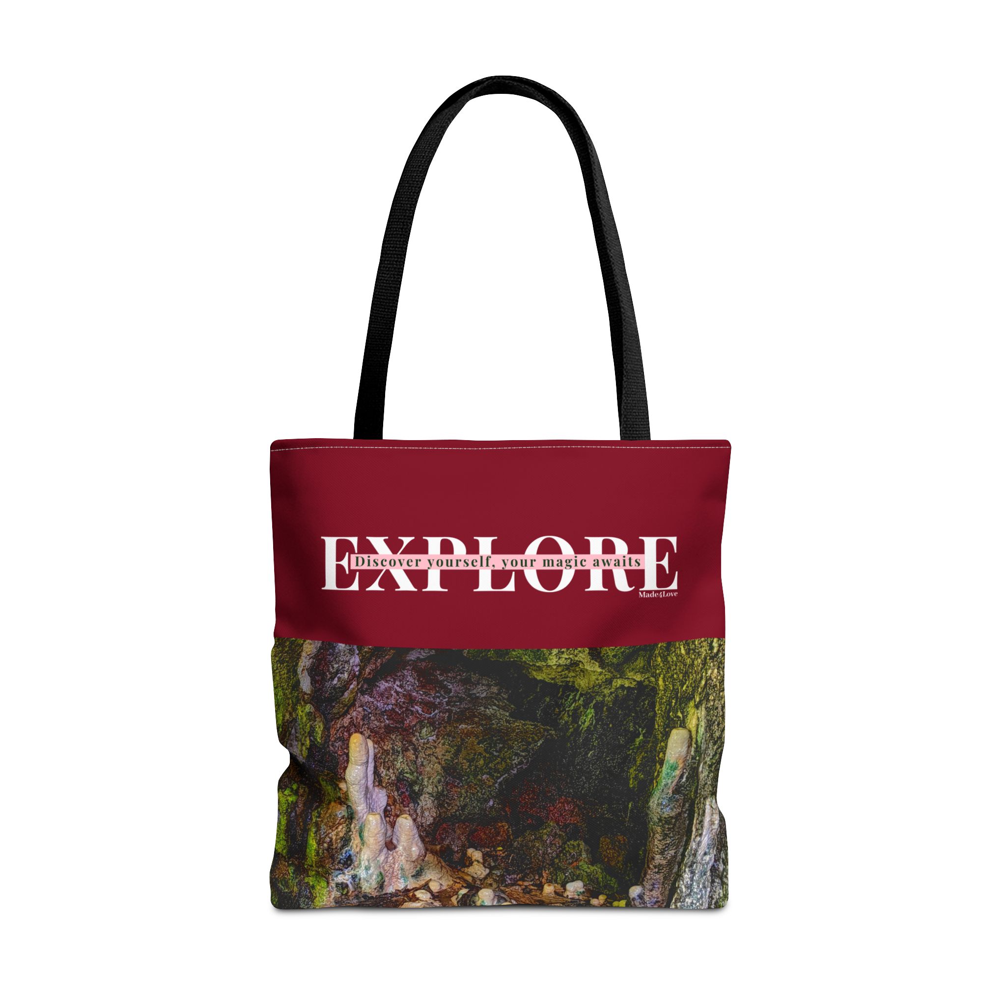 Explore Amabere Caves Burgundy Tote Bag - Image 9