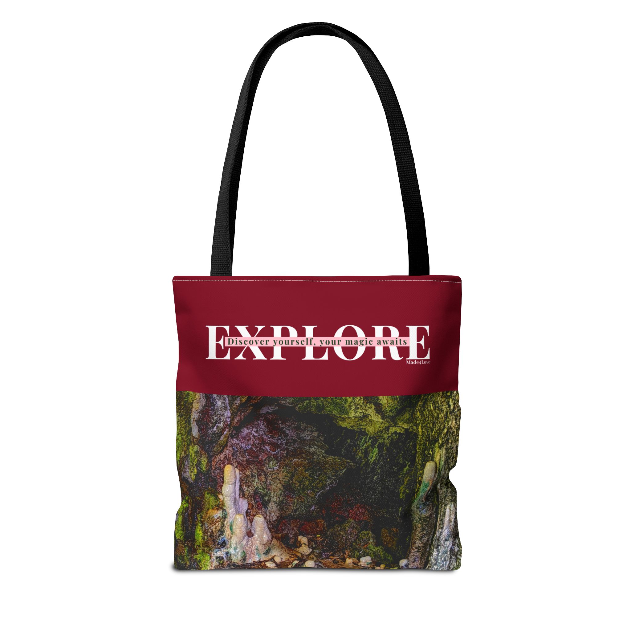Explore Amabere Caves Burgundy Tote Bag - Image 2