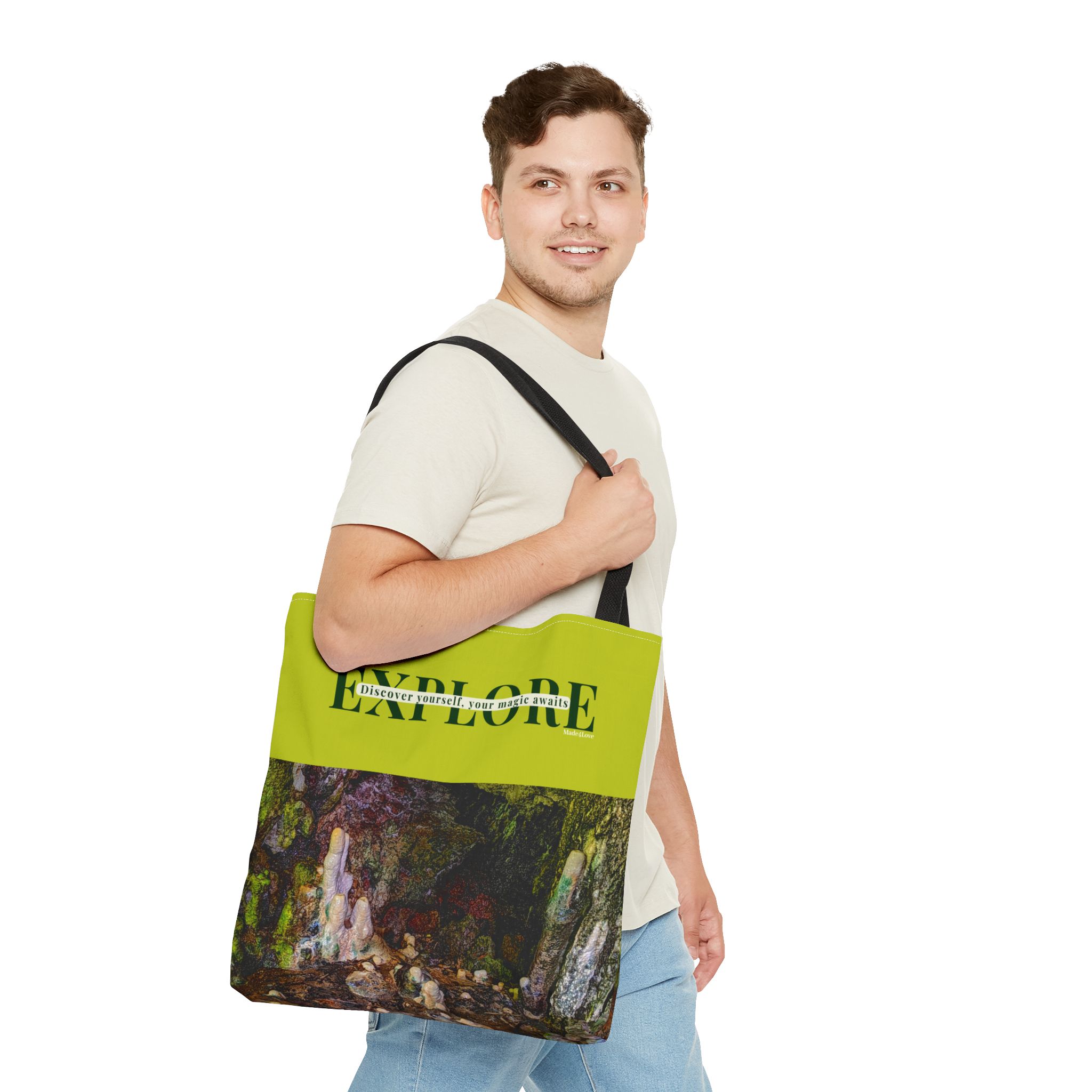 Explore Amabere Caves Pear Green Tote Bag - Image 11