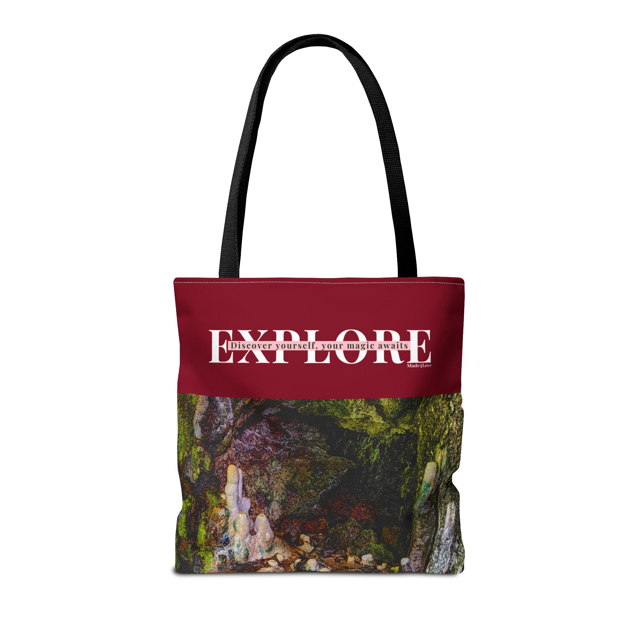 Explore Amabere Caves Burgundy Tote Bag - Image 6