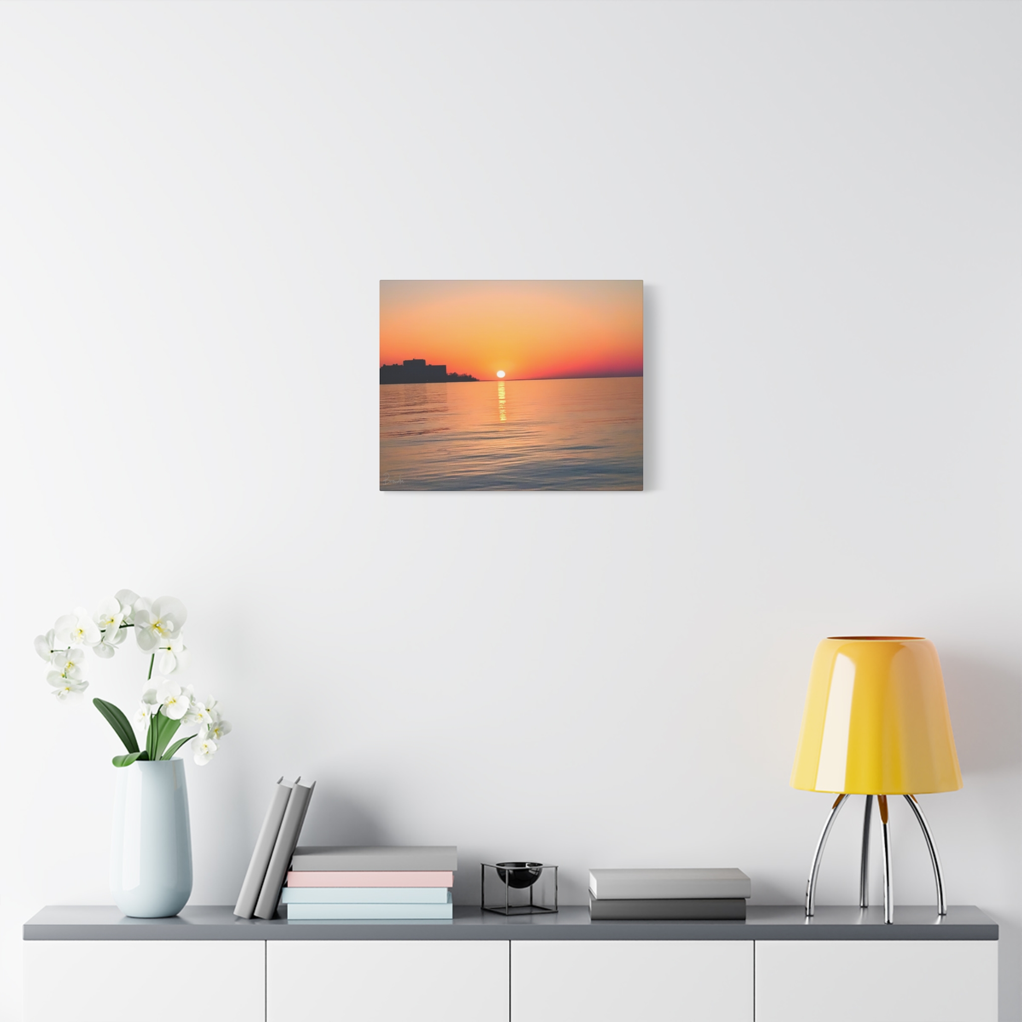 Lake Erie Sunset on Matte Canvas Wall Art - 1.25" Stretched - Image 3