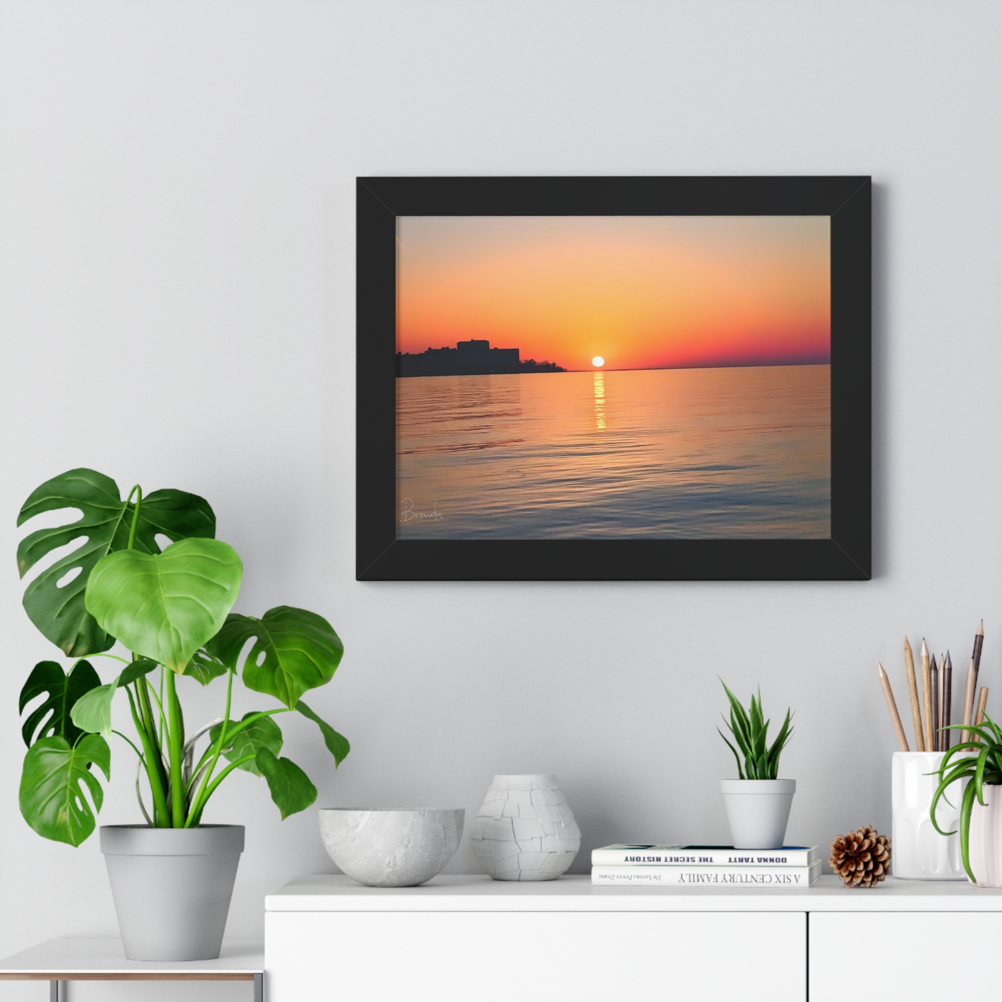 Lake Erie Sunset Framed Horizontal Poster - Image 2