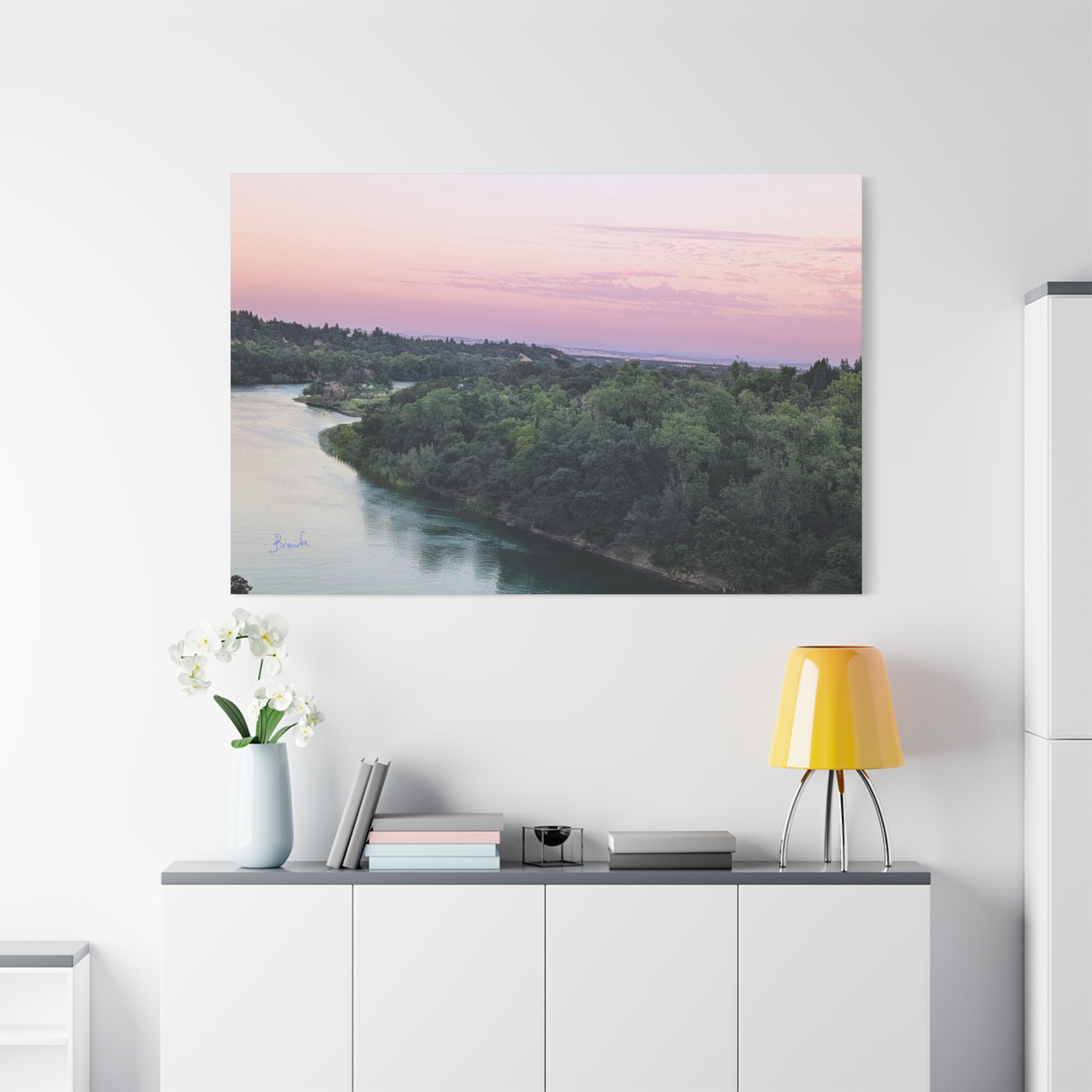 Twilight Sunset Over the Sacramento River, Matte Canvas Print, stretched 1.25" - Image 3