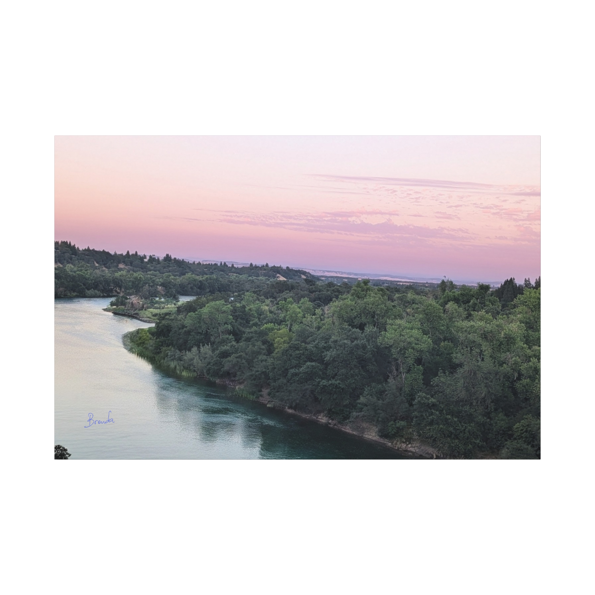 Twilight Sunset Over the Sacramento River, Matte Canvas Print, stretched 1.25" - Image 2