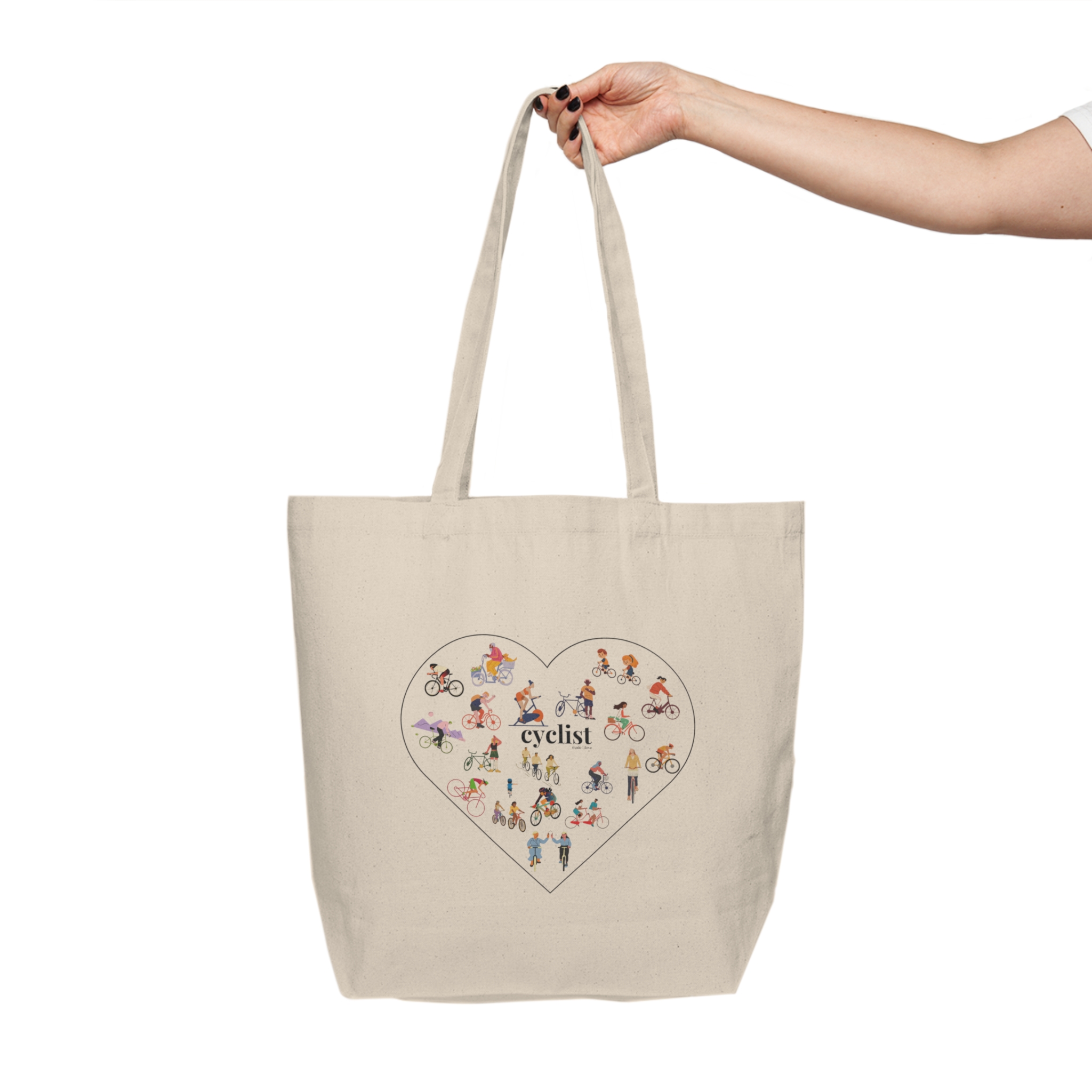 Cyclist made 4 love Canvas Shopping Tote - Image 4