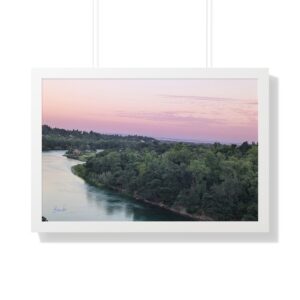 Twilight Sunset Over the Sacramento River Sacramento Framed Horizontal Poster