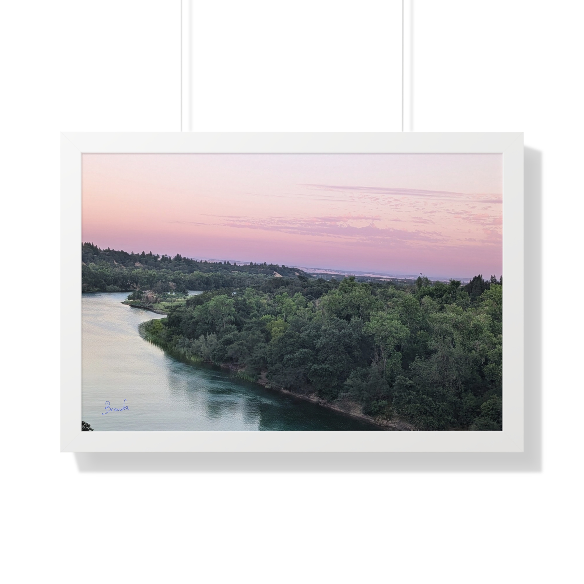 Twilight Sunset Over the Sacramento River Sacramento Framed Horizontal Poster